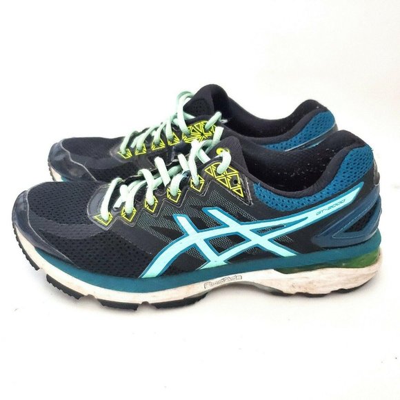 ASICS Women's GT-2000 4 Athletic Running Shoe Size 9.5 Dynamic DuoMax Black Teal - Picture 1 of 11